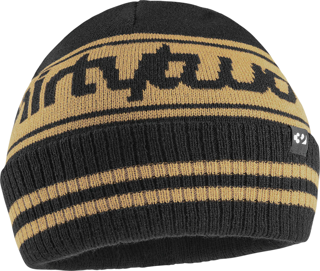 DOUBLE BEANIE BLK/TAN