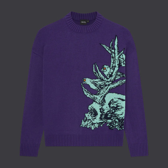 Druid Skull Sweater Purple Dust