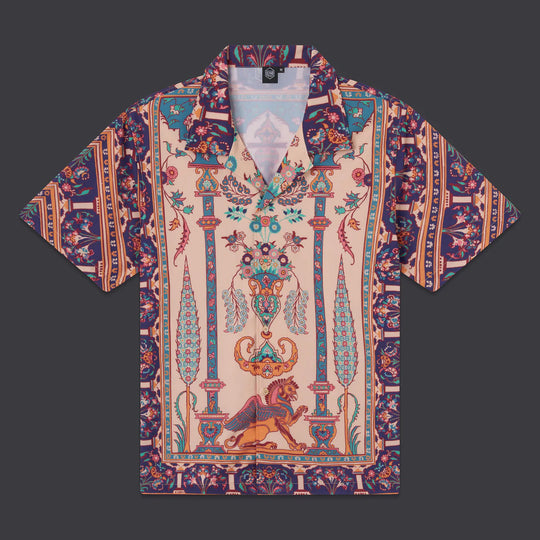 Persian Rug Bowling Shirt Beige