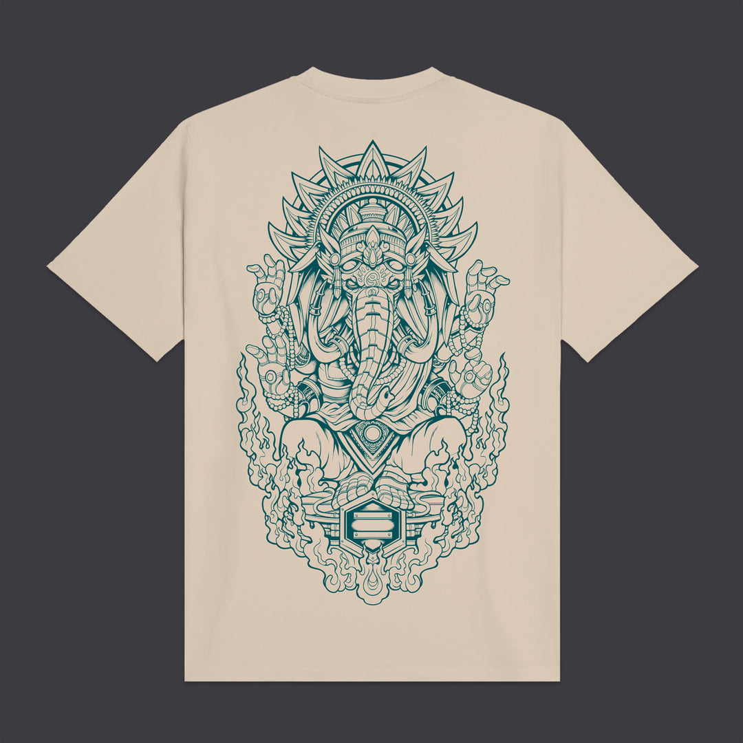 Ganesha Outline Tee Beige