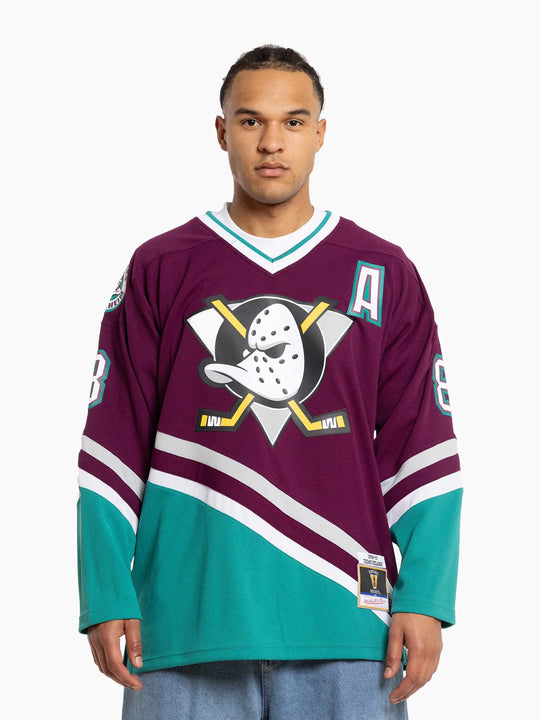 Maglia Blue Line Teemu Selanne Anaheim Ducks scura 1996
