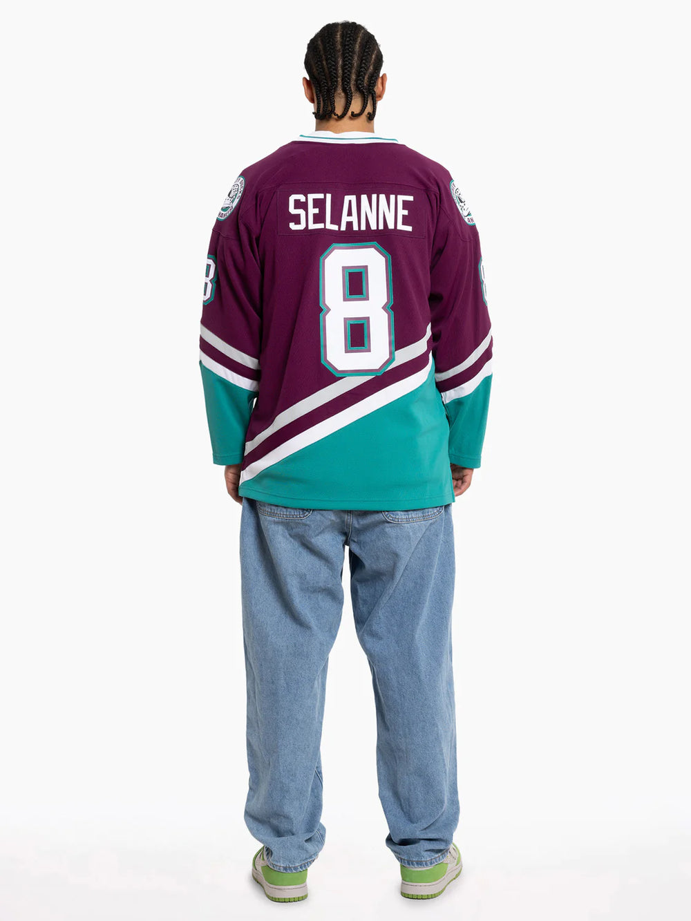 Maglia Blue Line Teemu Selanne Anaheim Ducks scura 1996