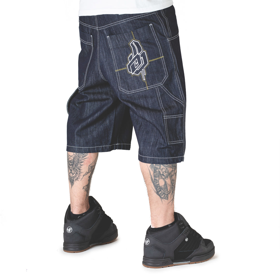 THE BLUESKIN USED SCURO SHORT LOGO GIALLO GEOM