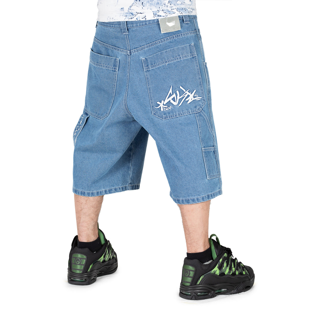 THE BLUESKIN USED SCURO SHORT LOGO BIANCO