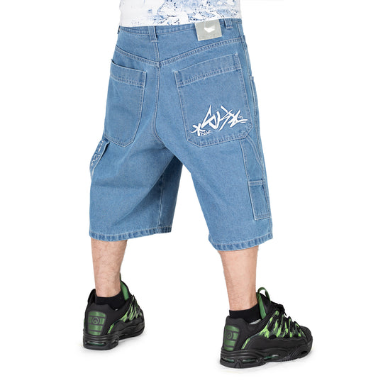 THE BLUESKIN USED SCURO SHORT LOGO BIANCO