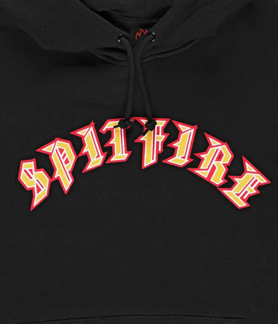 SPITFIRE OLD AND BIGHEAD FILL SLEEVE SWEATSHIRT HOODIE (BLACK)