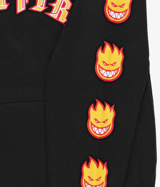 SPITFIRE OLD AND BIGHEAD FILL SLEEVE SWEATSHIRT HOODIE (BLACK)