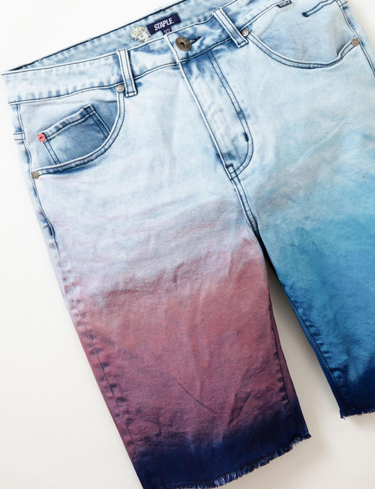 Dyed Panel Denim Short