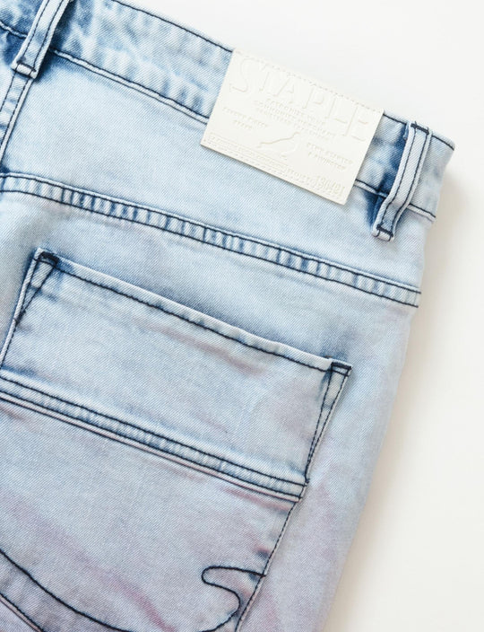 Dyed Panel Denim Short