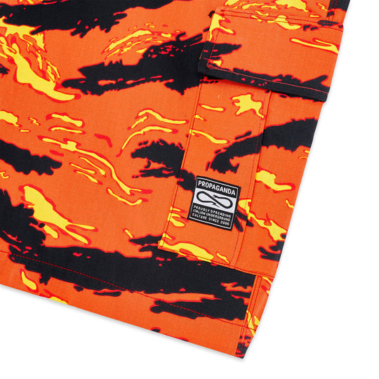 Robber Cargo Shorts Orange Camo