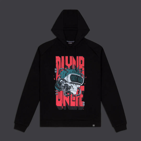 Party Hard Skull Hoodie Black