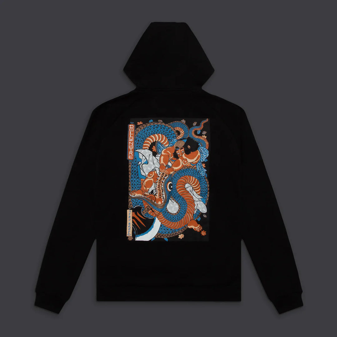 Kunyoshi Red Blue Hoodie Black