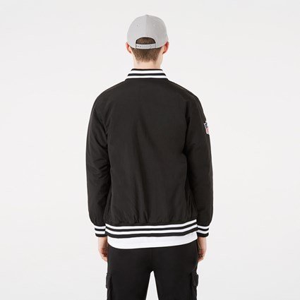 LAS VEGAS RAIDERS NFL TEAM LOGO BOMBER NERO