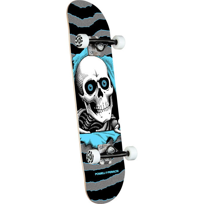 Powell Peralta Ripper One Off Silver/Light Blue Birch Complete Skateboard - 7.75 x 31.08
