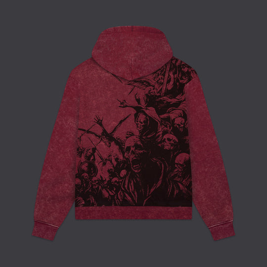 Heaven Falls Hoodie Acid Red