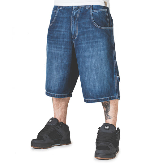 THE BLUESKIN USED SCURO SHORT LOGO BIANCO