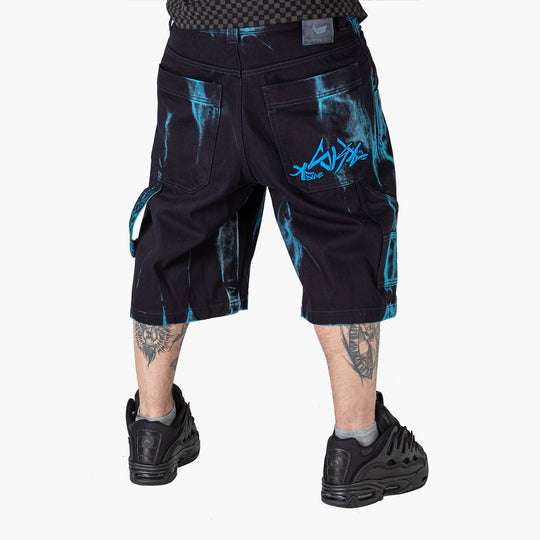 THE BLUESKIN NERO E BLU SHORT LOGO BLU