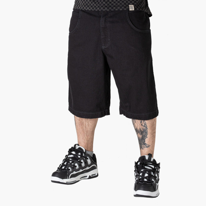 BERMUDA JEANS UNISEX BLUESKIN BAGGY HIP HOP NERO GRAFFITO RED