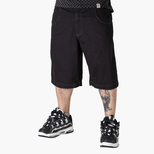 BERMUDA JEANS UNISEX BLUESKIN BAGGY HIP HOP NERO GRAFFITO RED