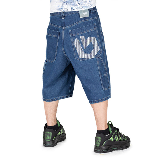 THE BLUESKIN USED SCURO SHORT LOGO BIG BIANCO