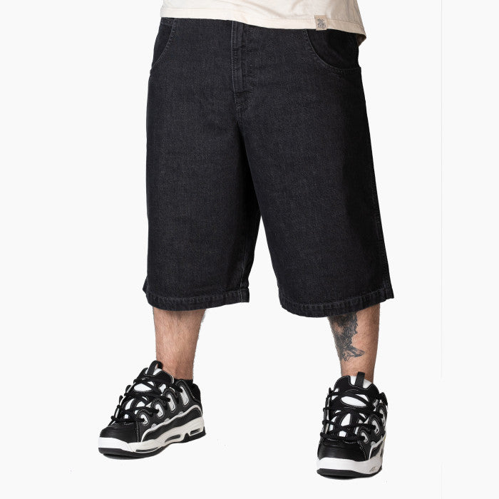 BERMUDA BAGGY UOMO BLUESKIN WAREKO NERO STONE WASH HIP HOP UNISEX
