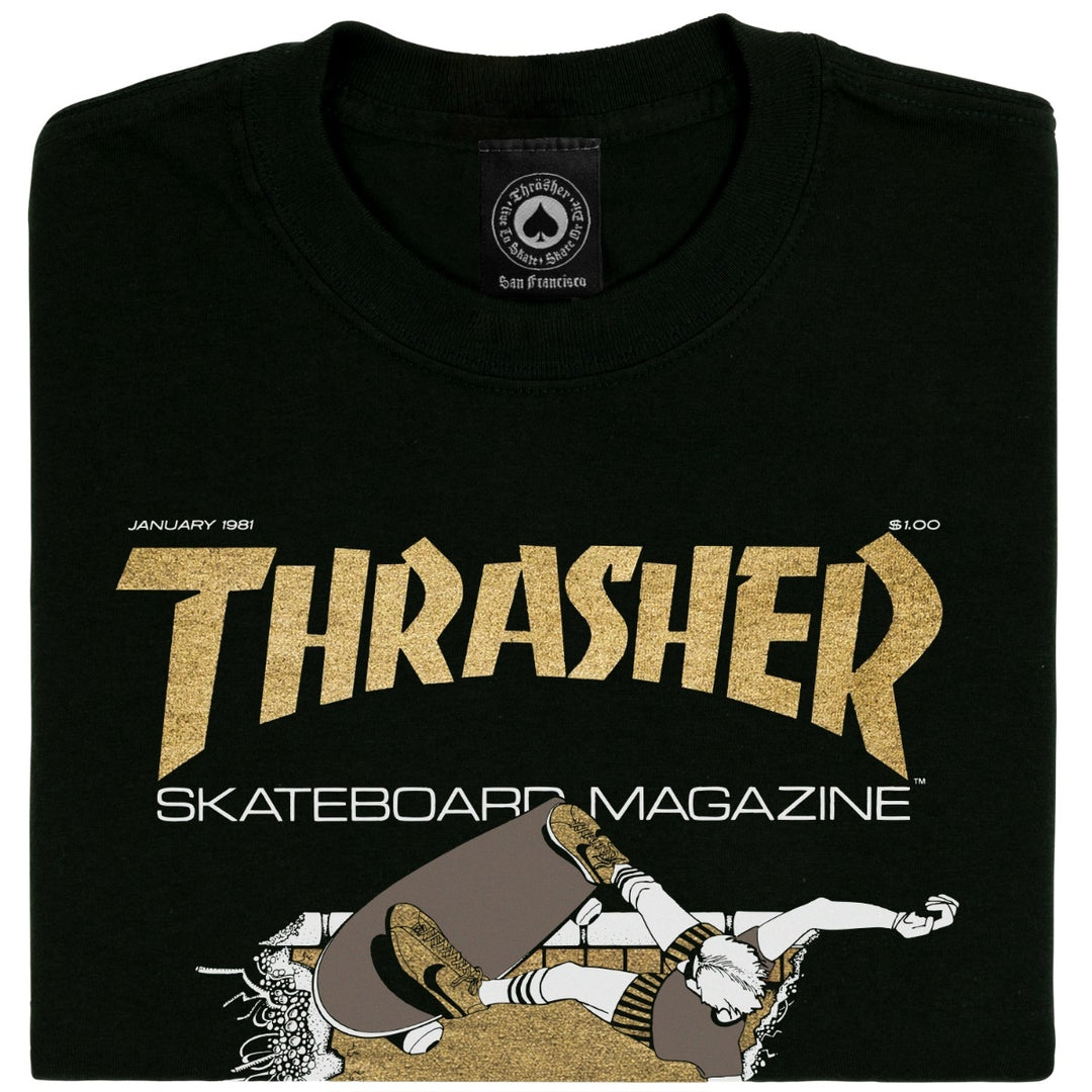 FIRST COVER T-SHIRT / BLACK &amp; GOLD