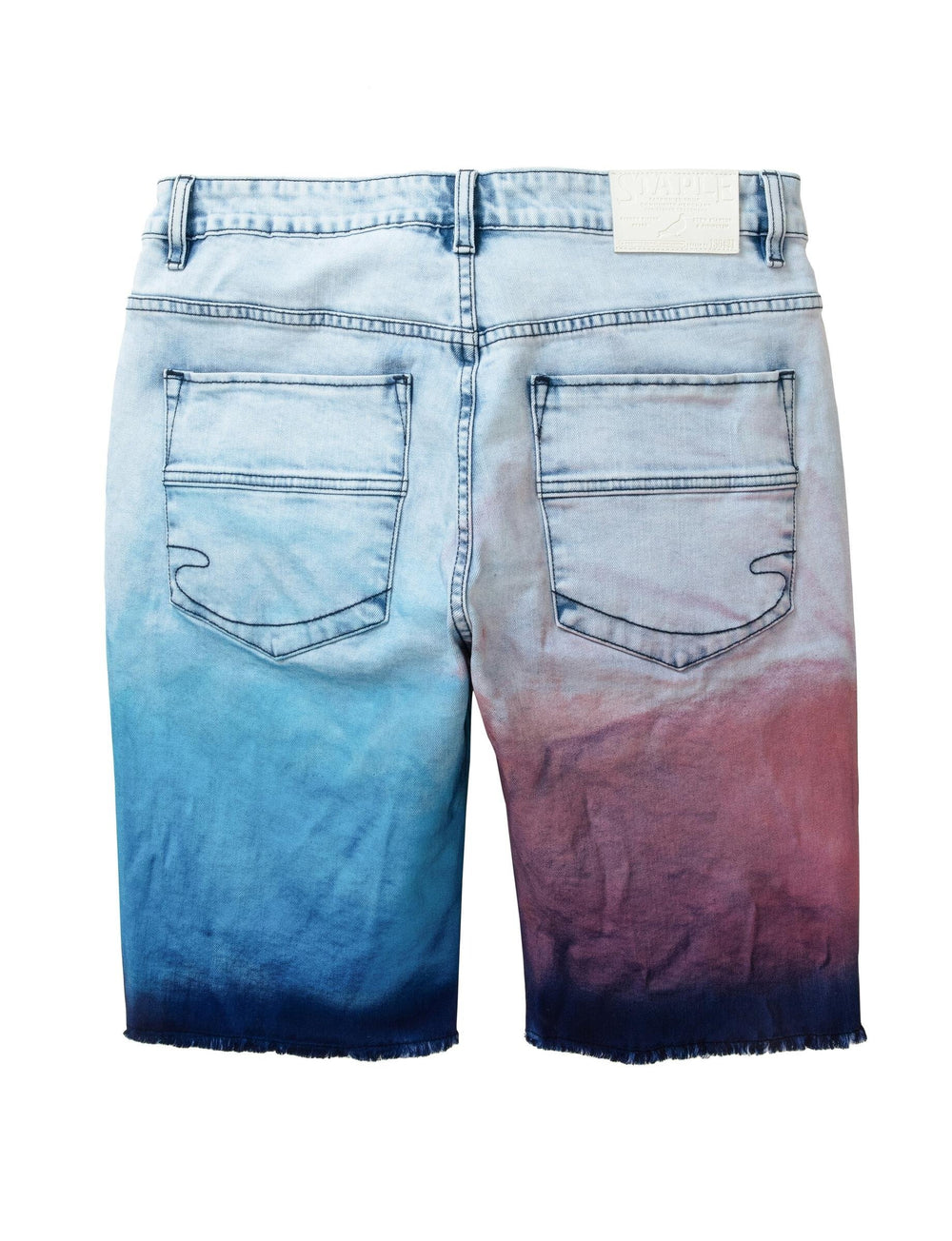 Dyed Panel Denim Shorts