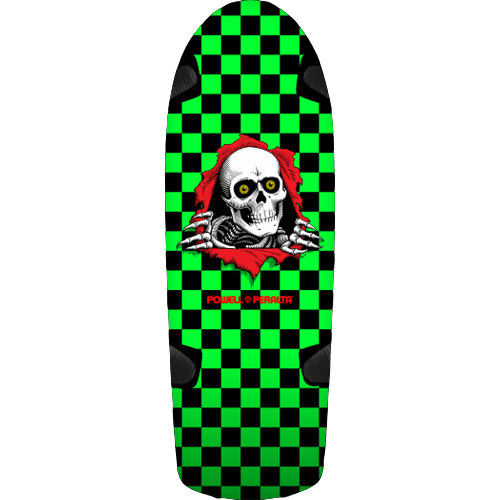 Powell Peralta OG Ripper Skateboard Deck Checker Verde/Nero - 10 x 30