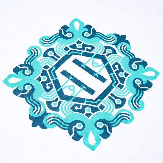 Logo Majolica Tee White Blue