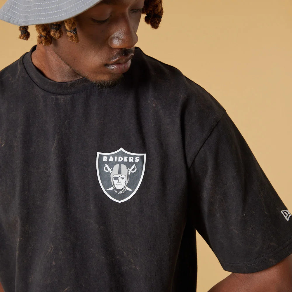 Las Vegas Raiders Washed Team Logo Black T-Shirt