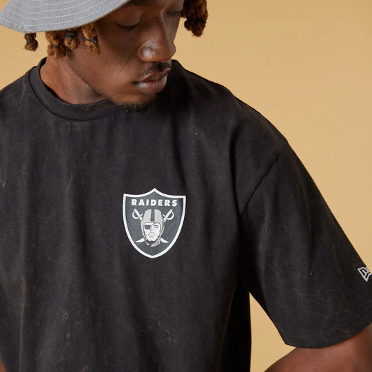 Las Vegas Raiders Washed Team Logo Black T-Shirt